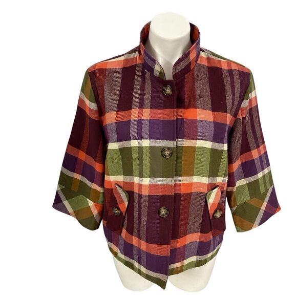 Blair Blazer Womens PM Plaid Jacket Cabin Check Career Professional Work Office - Picture 8 of 16